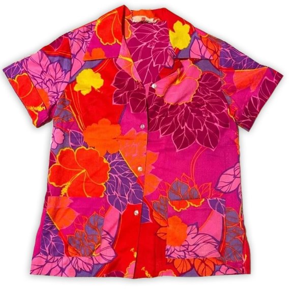 Pomare Tops - Women's Barkcloth Aloha Shirt